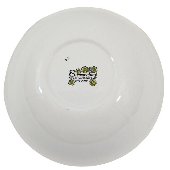 Staffordshire England Summertime Coupe Cereal Salad Soup Bowls – Set of 4 - Picture 9 of 16